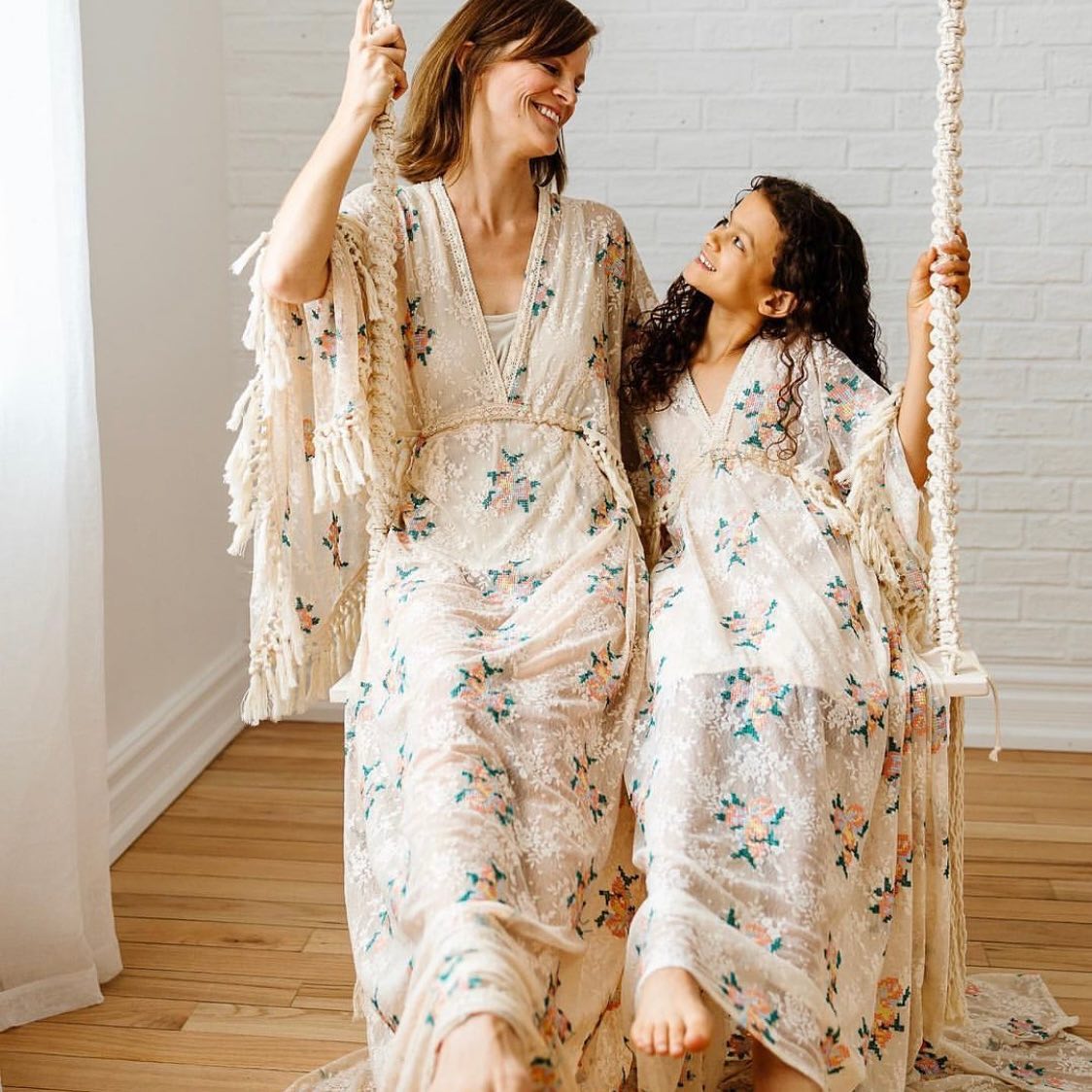 Mother Daughter - Floral Boho Lace Gown SET