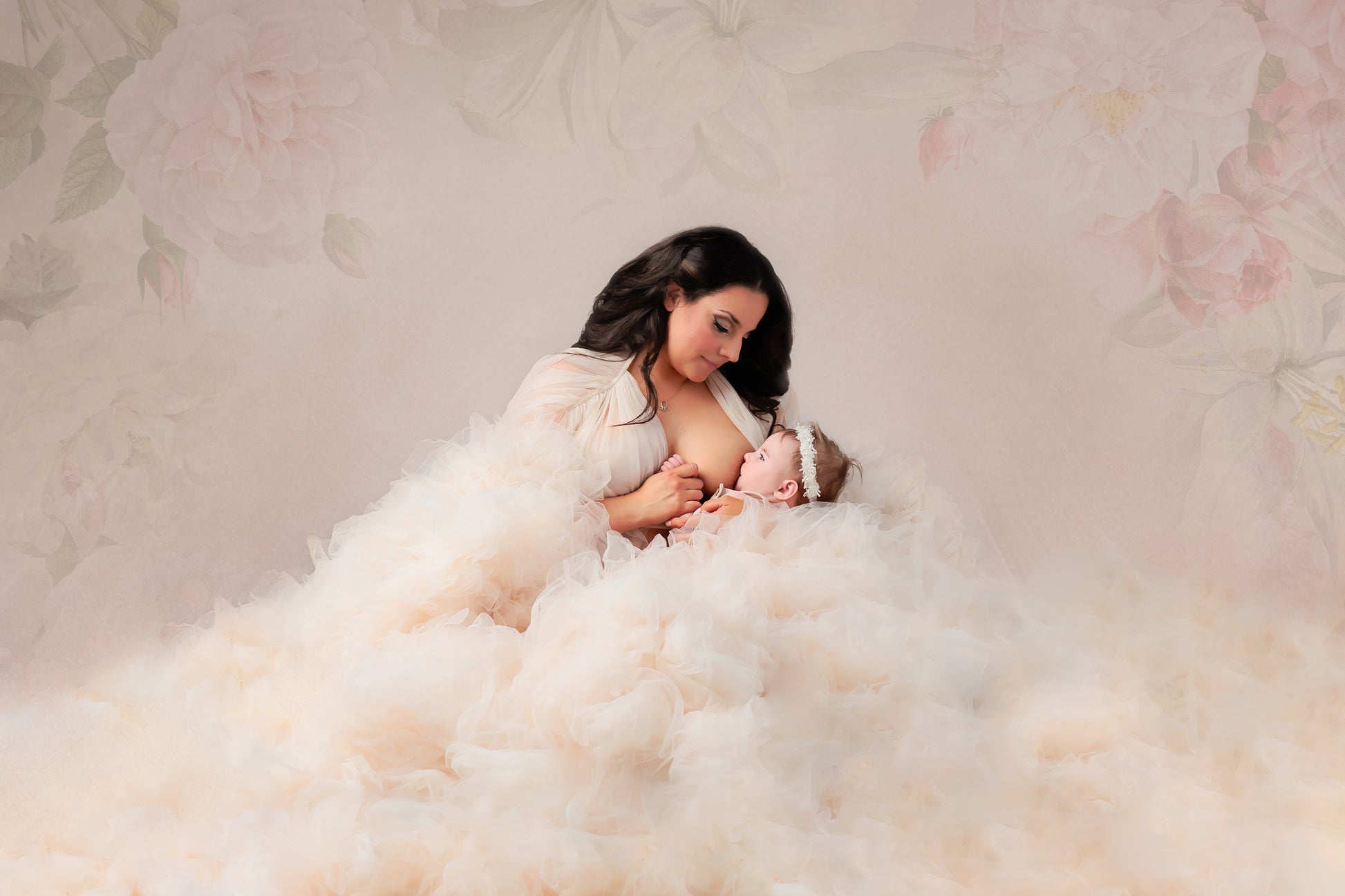 Cream Barbara Gown - maternity photoshoot dress