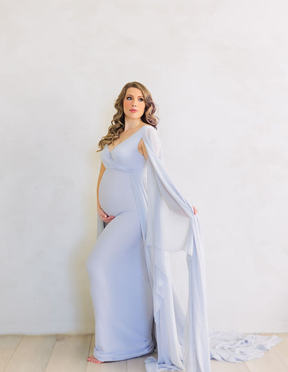 Cool Grey Atrofusca Maternity Gown