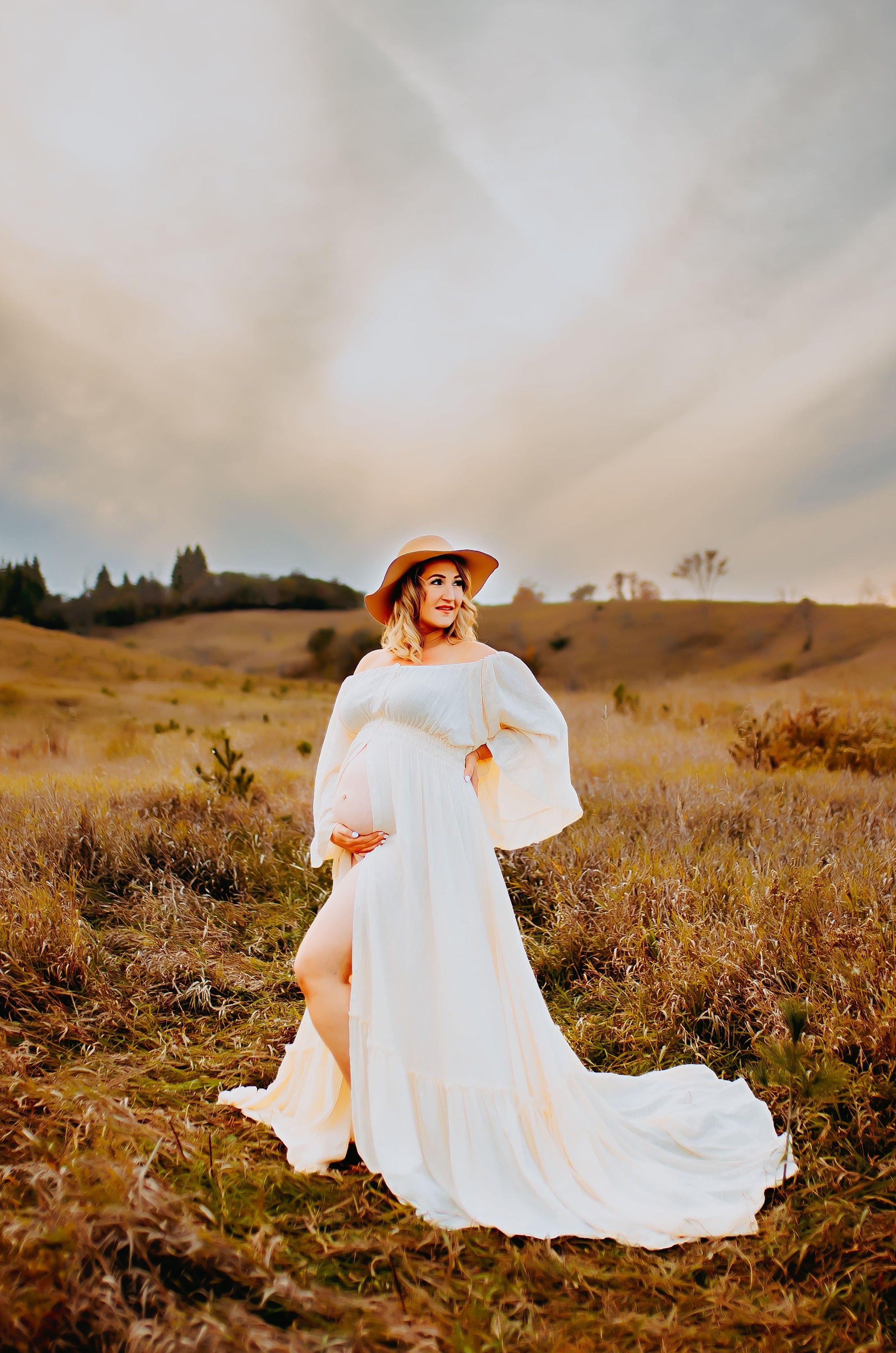 Ivory ruffle outlet dress