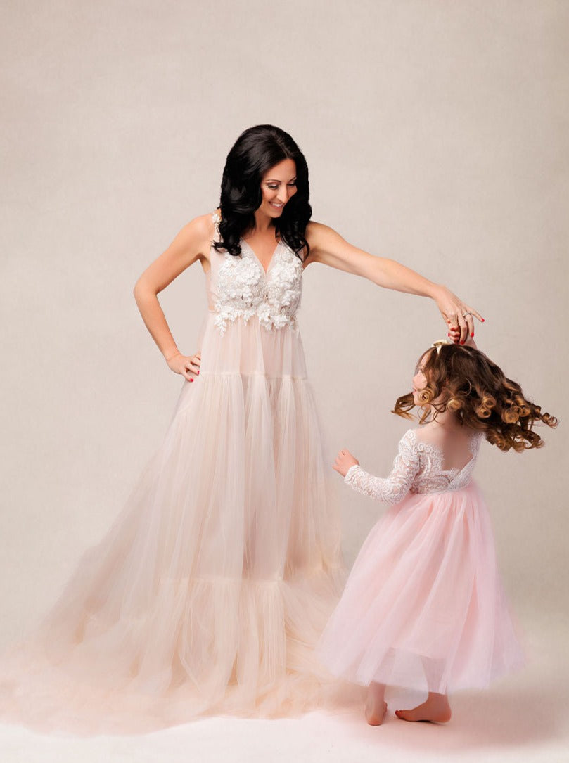 Ivory Wisteria Gown - maternity photoshoot dress
