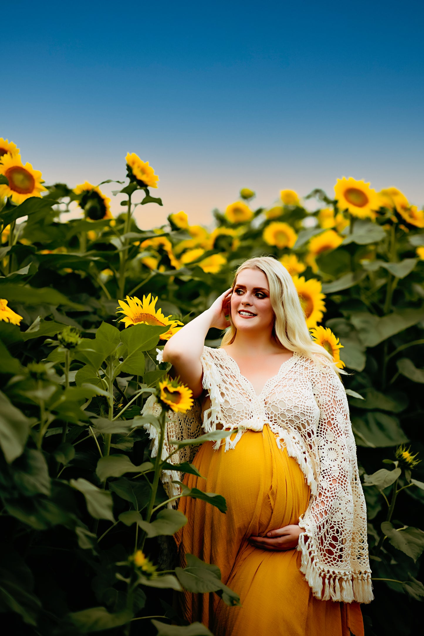 Crochet Cotton Boho Ginger Yellow Gown - 