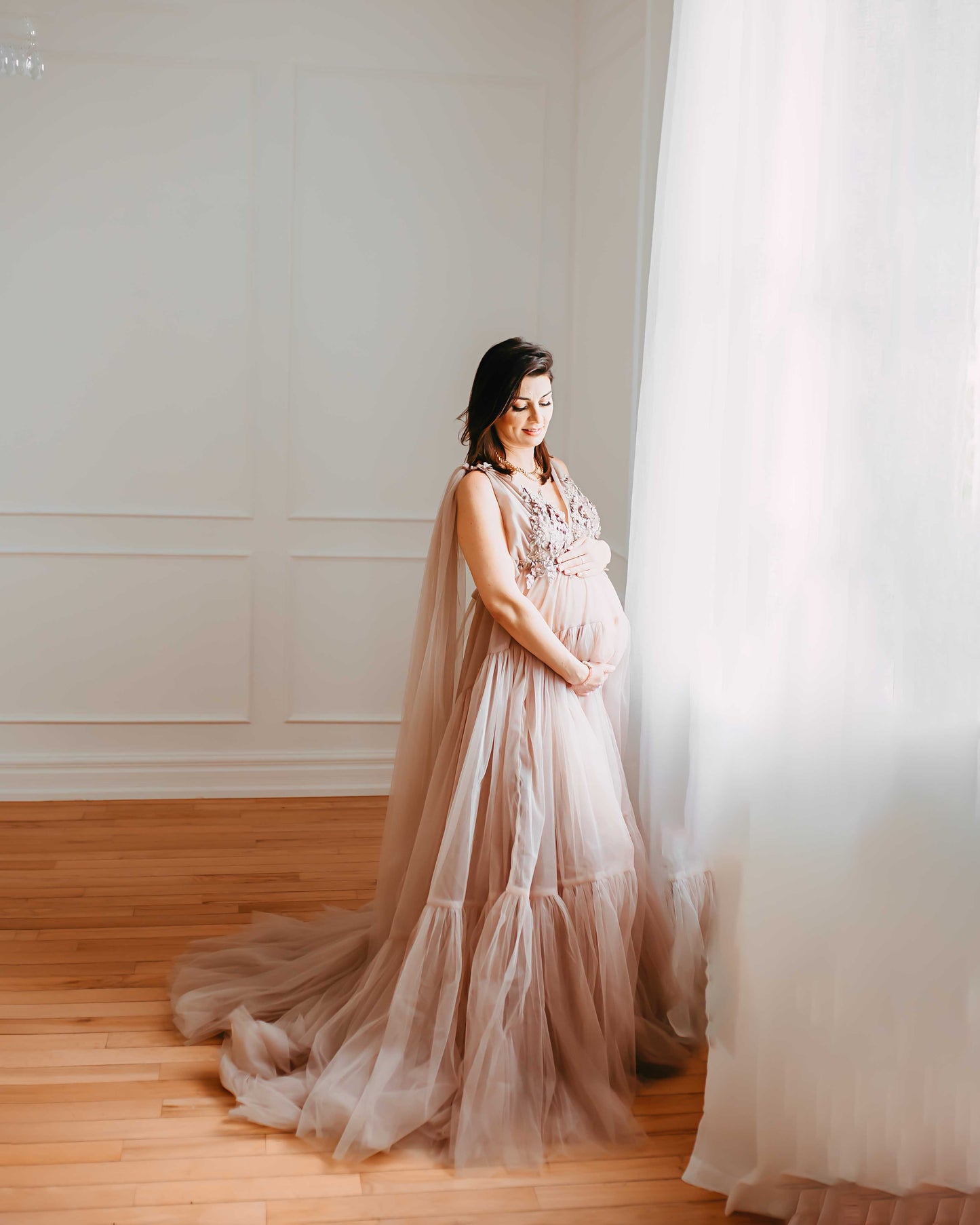 Cappuccino Wisteria Gown - maternity photoshoot dress