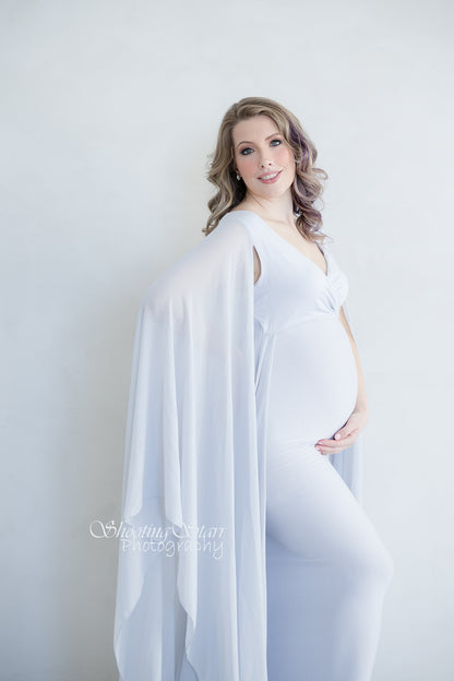 Cool Grey Atrofusca Maternity Gown