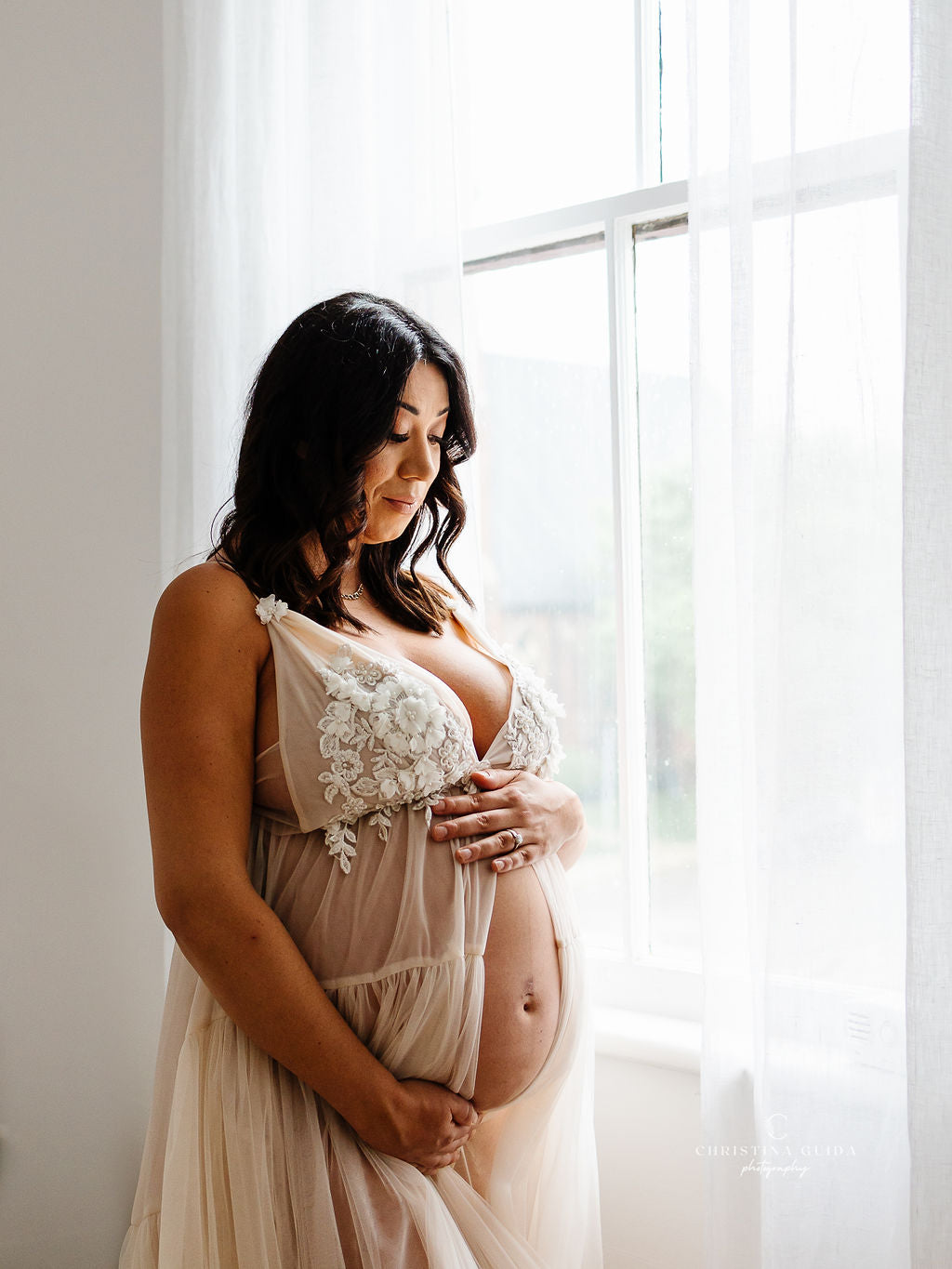 Ivory Wisteria Gown - maternity photoshoot dress