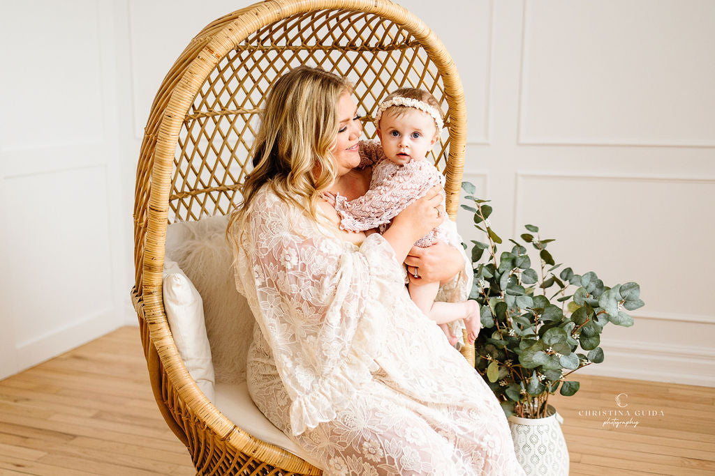 Reclamation Much Love Lace Gown - maternity photoshoot dress