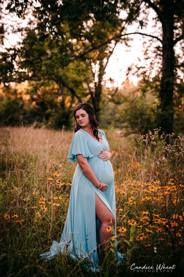 Aqua Everly Gown - maternity photoshoot dress