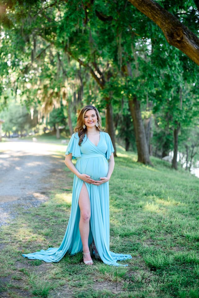 Aqua Everly Gown - maternity photoshoot dress