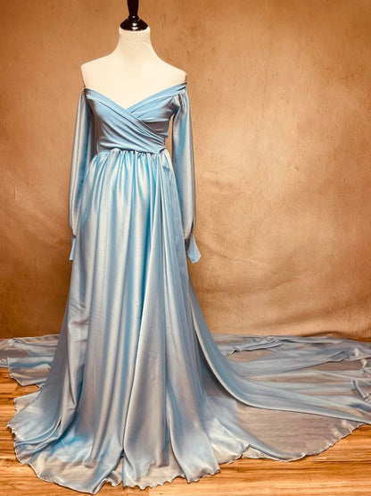 Baby Blue "Cinderella" Ophellia Gown - maternity photoshoot dress