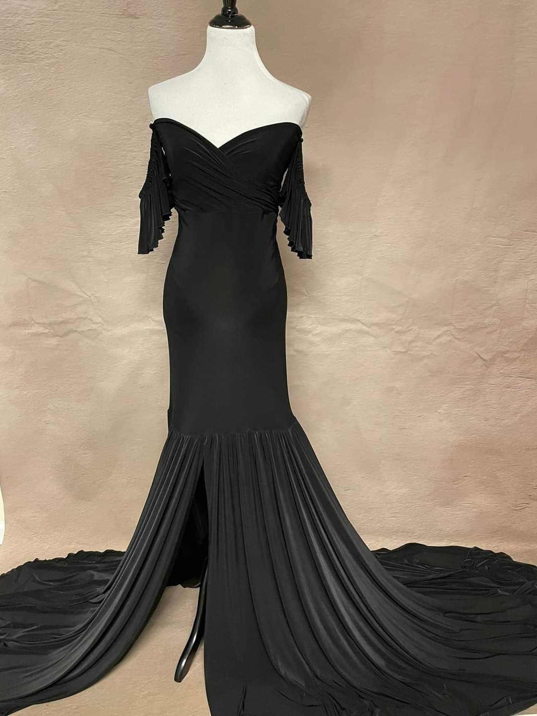 Black Giselle Gown - maternity photoshoot dress