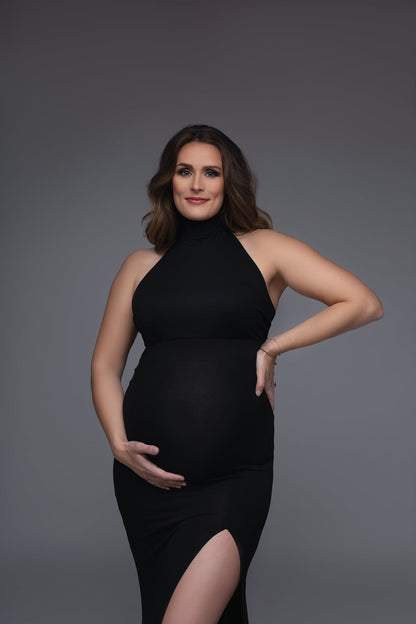 Black Ruellia Maternity Dress - maternity photoshoot dress