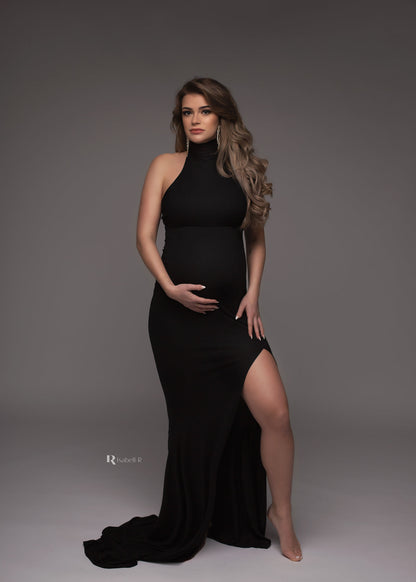 Black Ruellia Maternity Dress - maternity photoshoot dress