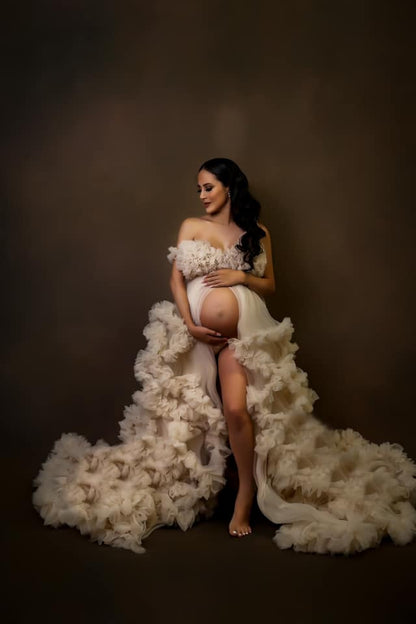 Cream Dreamy Gown - maternity photoshoot dress