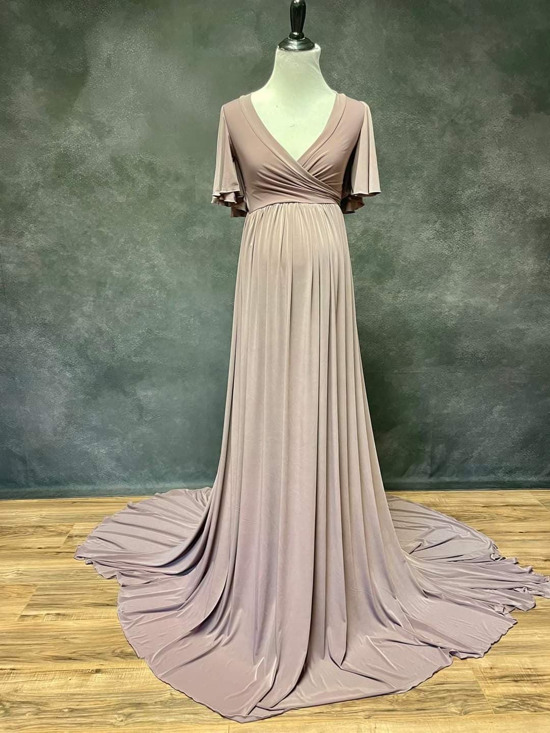 Dusty Mauve Everly Gown - maternity photoshoot dress