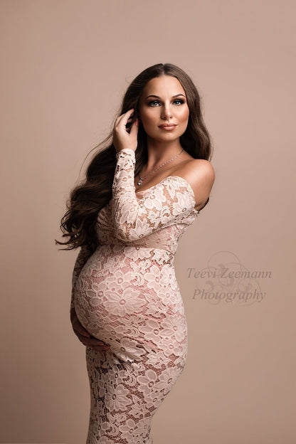 Dusty Pink Alaska Dress - maternity photoshoot dress