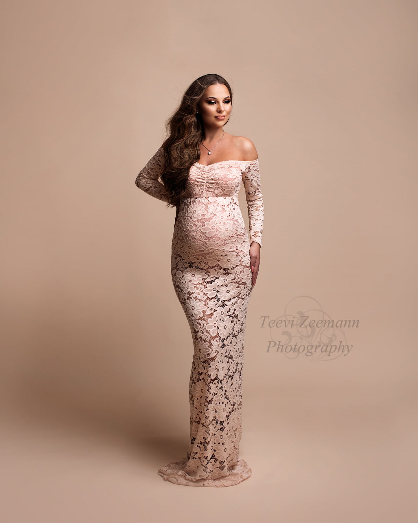 Dusty Pink Alaska Dress - maternity photoshoot dress