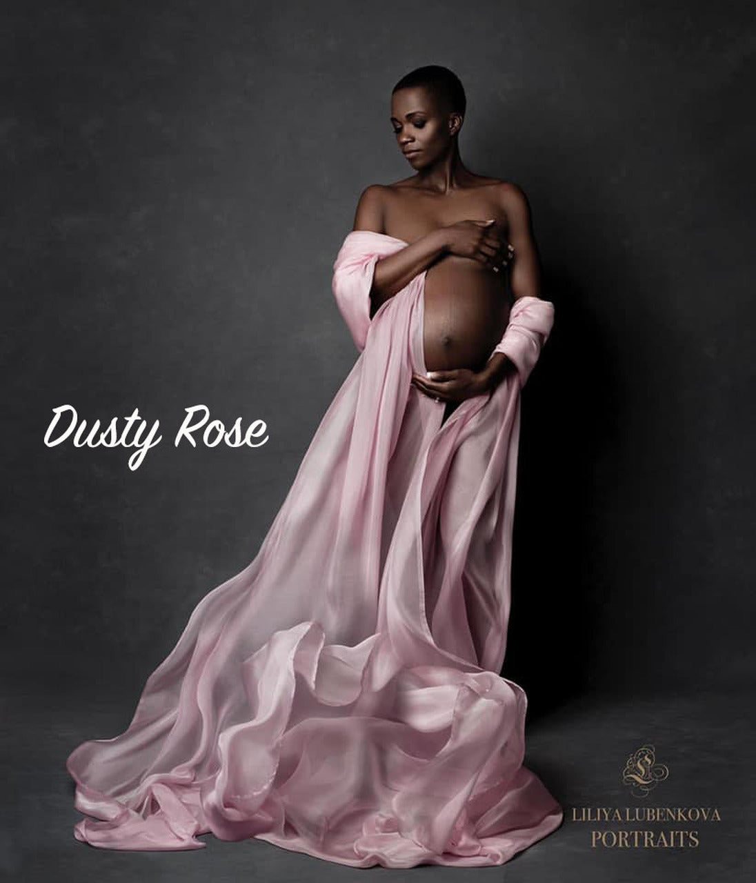 Dusty Rose Silky Chiffon Fabric - maternity photoshoot dress