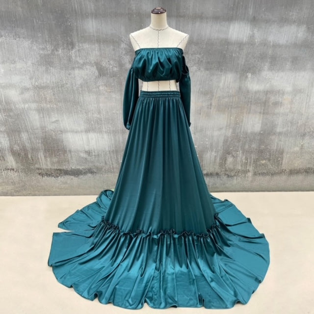 Dark Teal Cecilia Gown - Maternity Gown