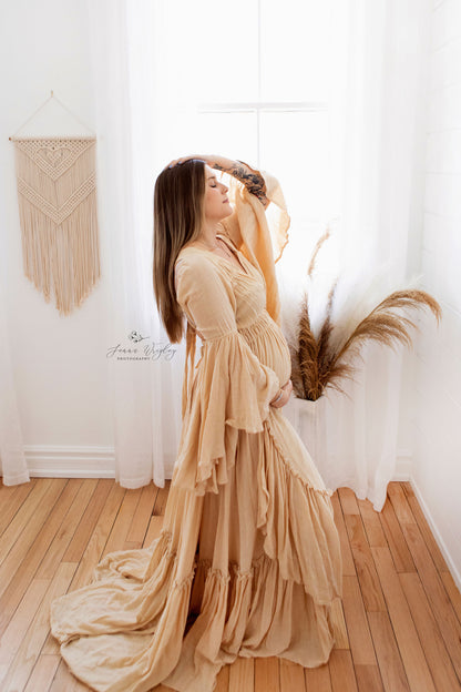 Reclamation Alive and Well Gown - maternity photoshoot dress