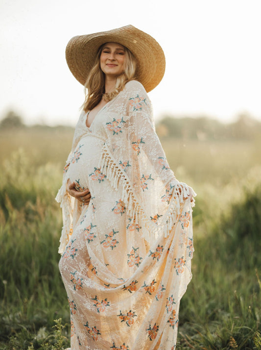 Lace Maternity Dress, Boho Maternity Dress