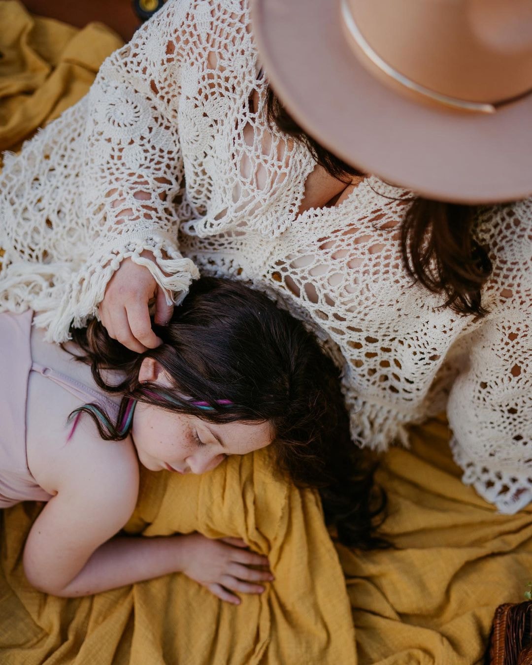 Crochet Cotton Boho Ginger Yellow Gown - 