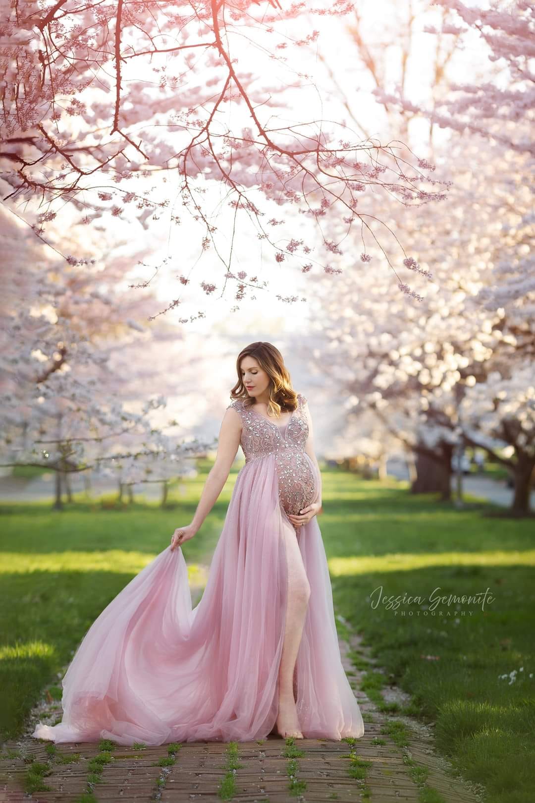 Pink Kissing Sunlight Gown – Sugar Bump Gown Rentals