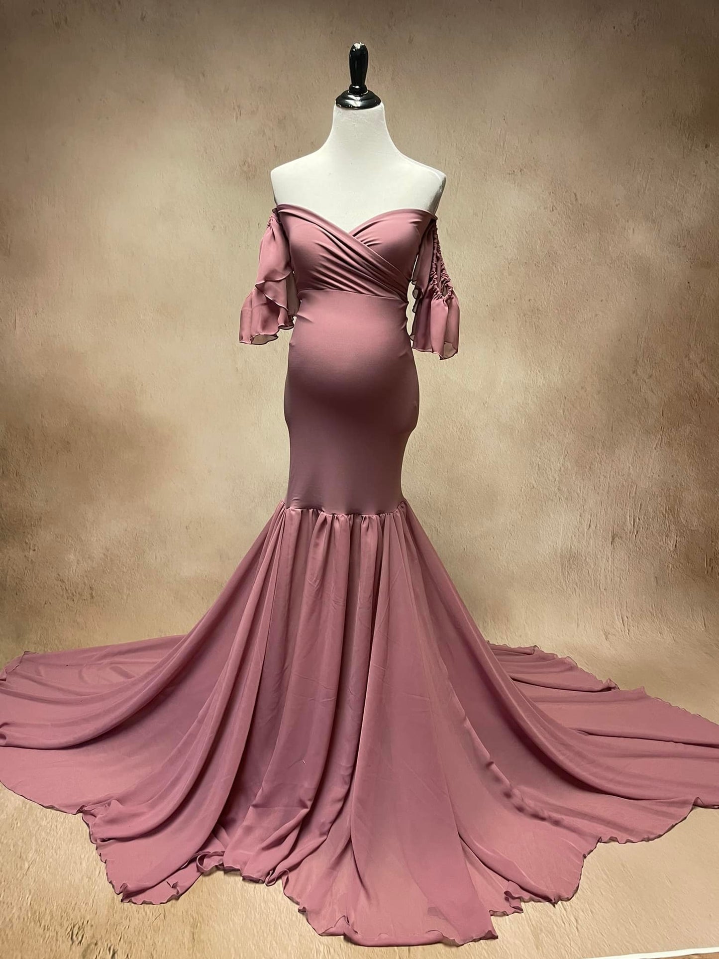 Mauve Pink Diantha Gown - maternity photoshoot dress