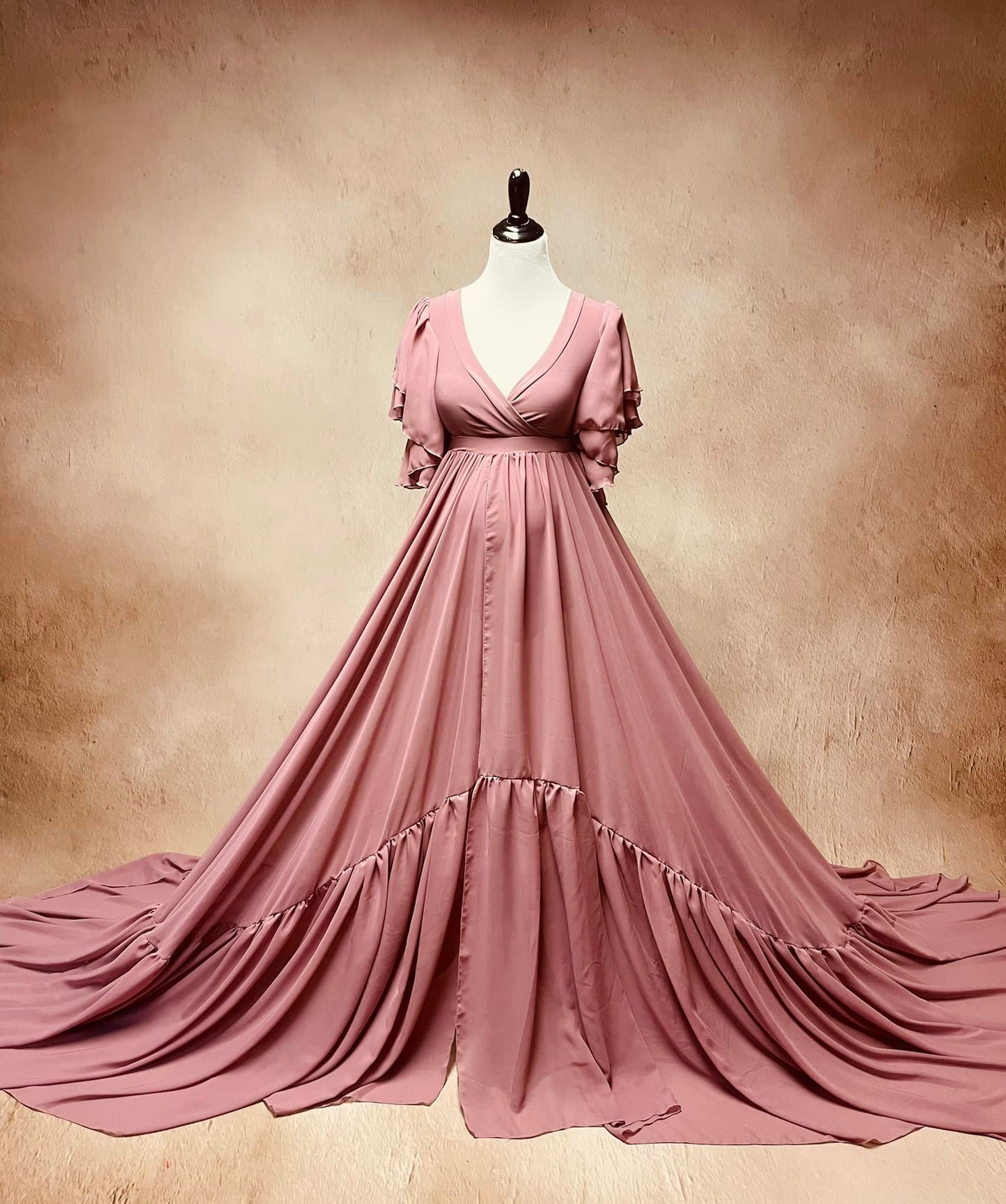 Mauve Pink Tallulah Gown - maternity photoshoot dress