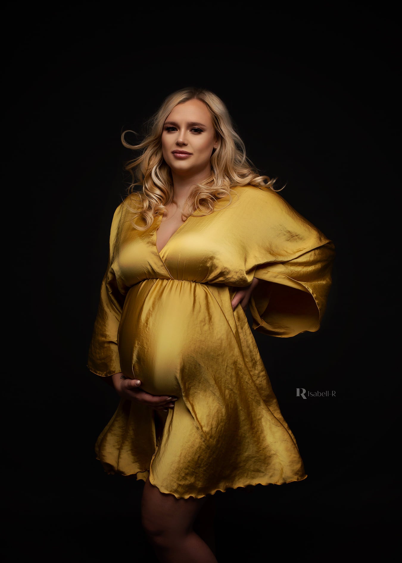 Mustard Lilibet Dress - maternity photoshoot dress