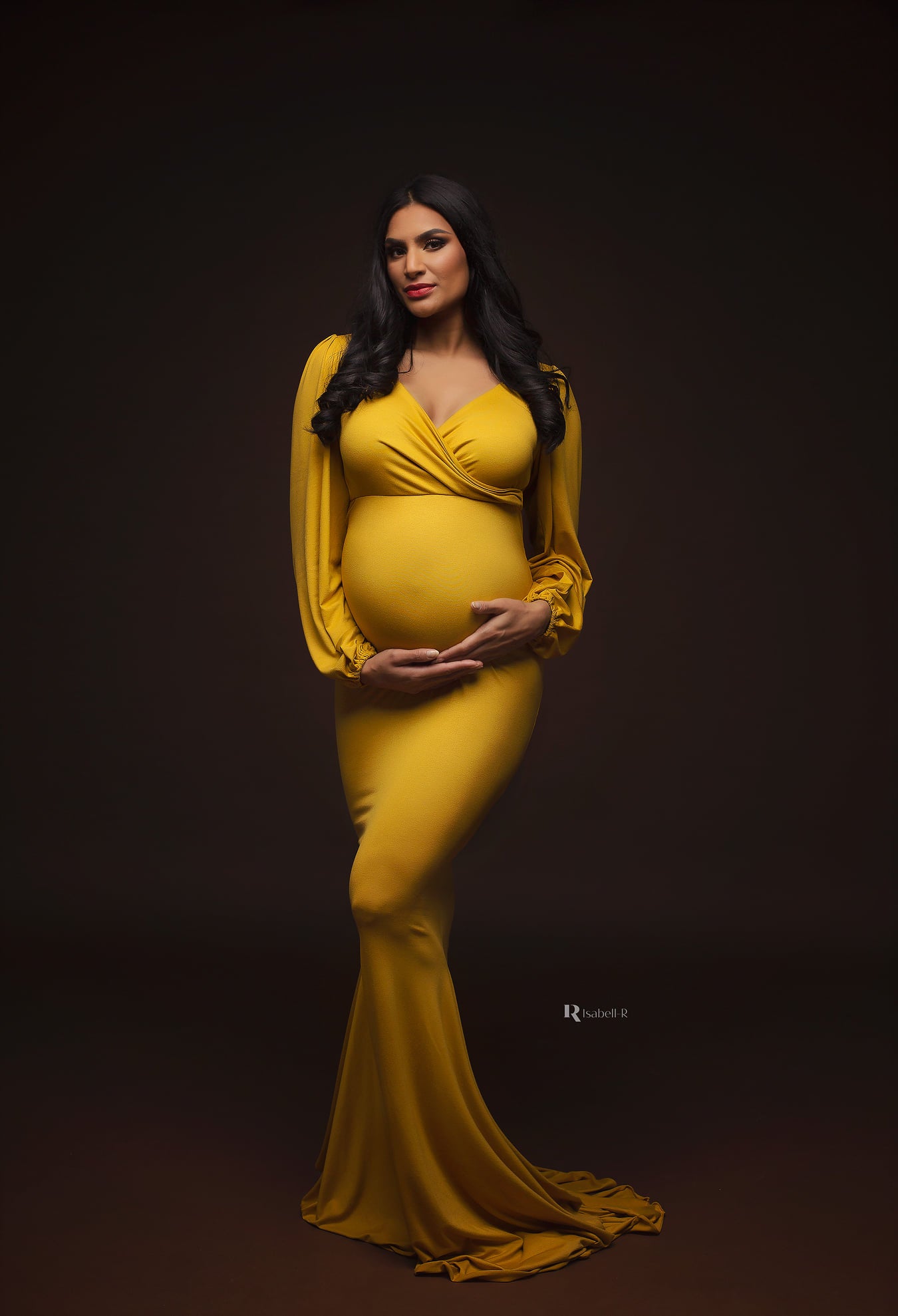 Mustard Yellow Dyla Maternity Gown - maternity photoshoot dress