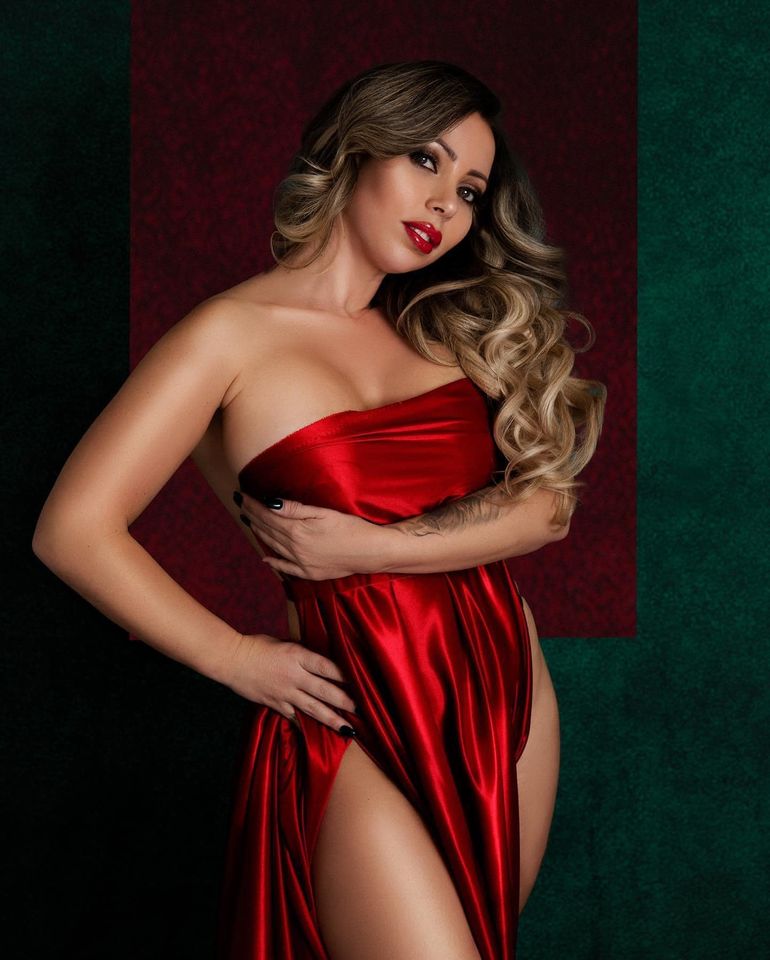 Red Satin Tossing Fabric - maternity photoshoot dress
