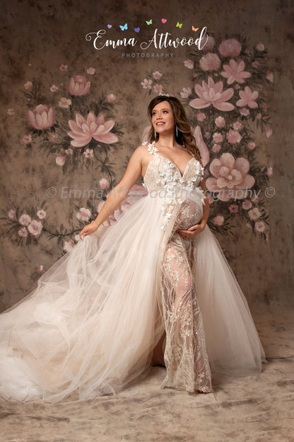 Champagne Run Away With Me Gown - maternity photoshoot dress