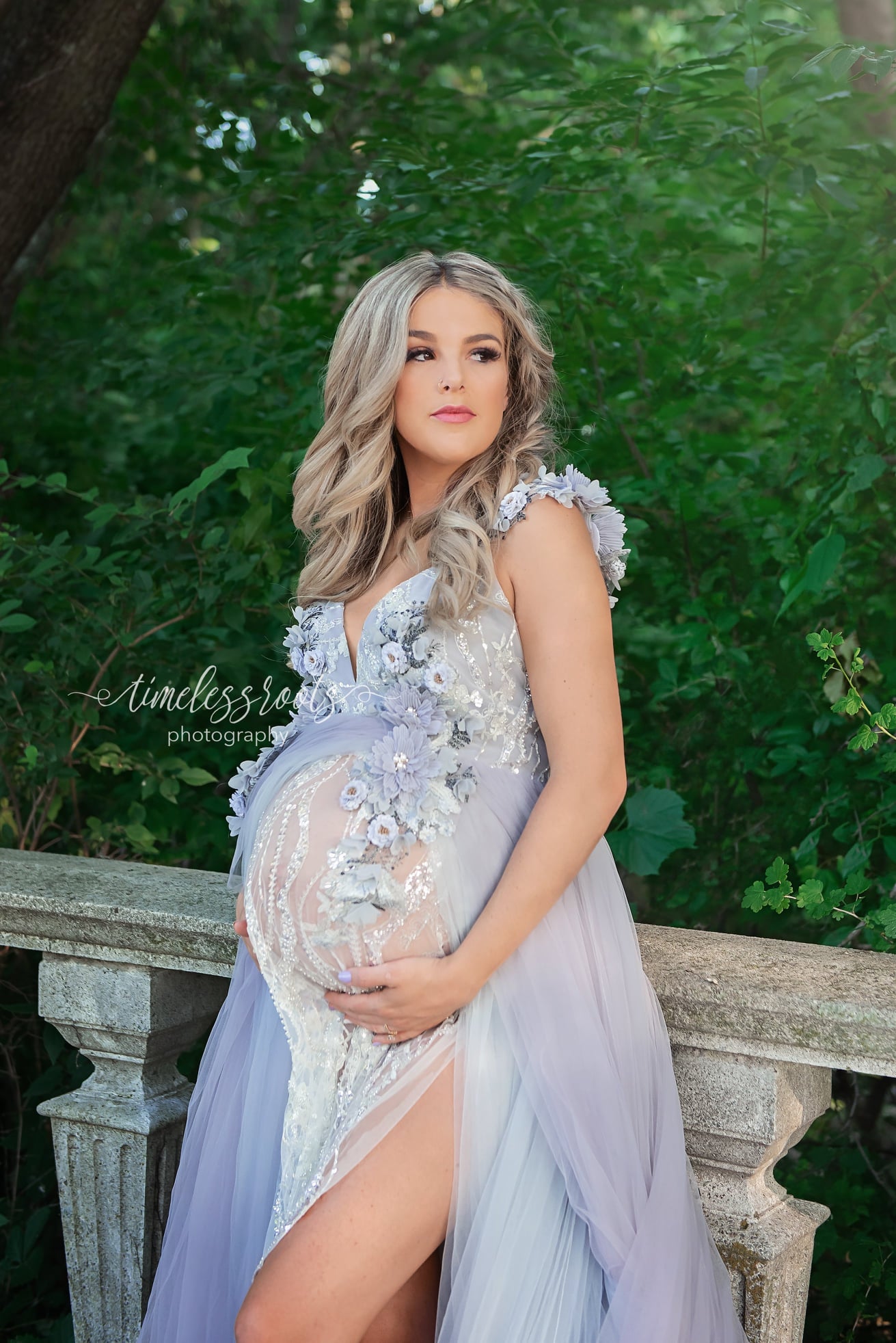 Gray / Lilac Run Away With Me Gown - maternity photoshoot dress