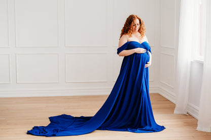 Royal Blue Adeline Gown - maternity photoshoot dress