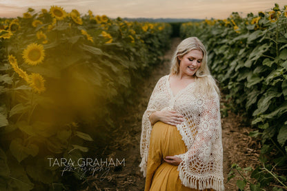 Crochet Cotton Boho Ginger Yellow Gown - 