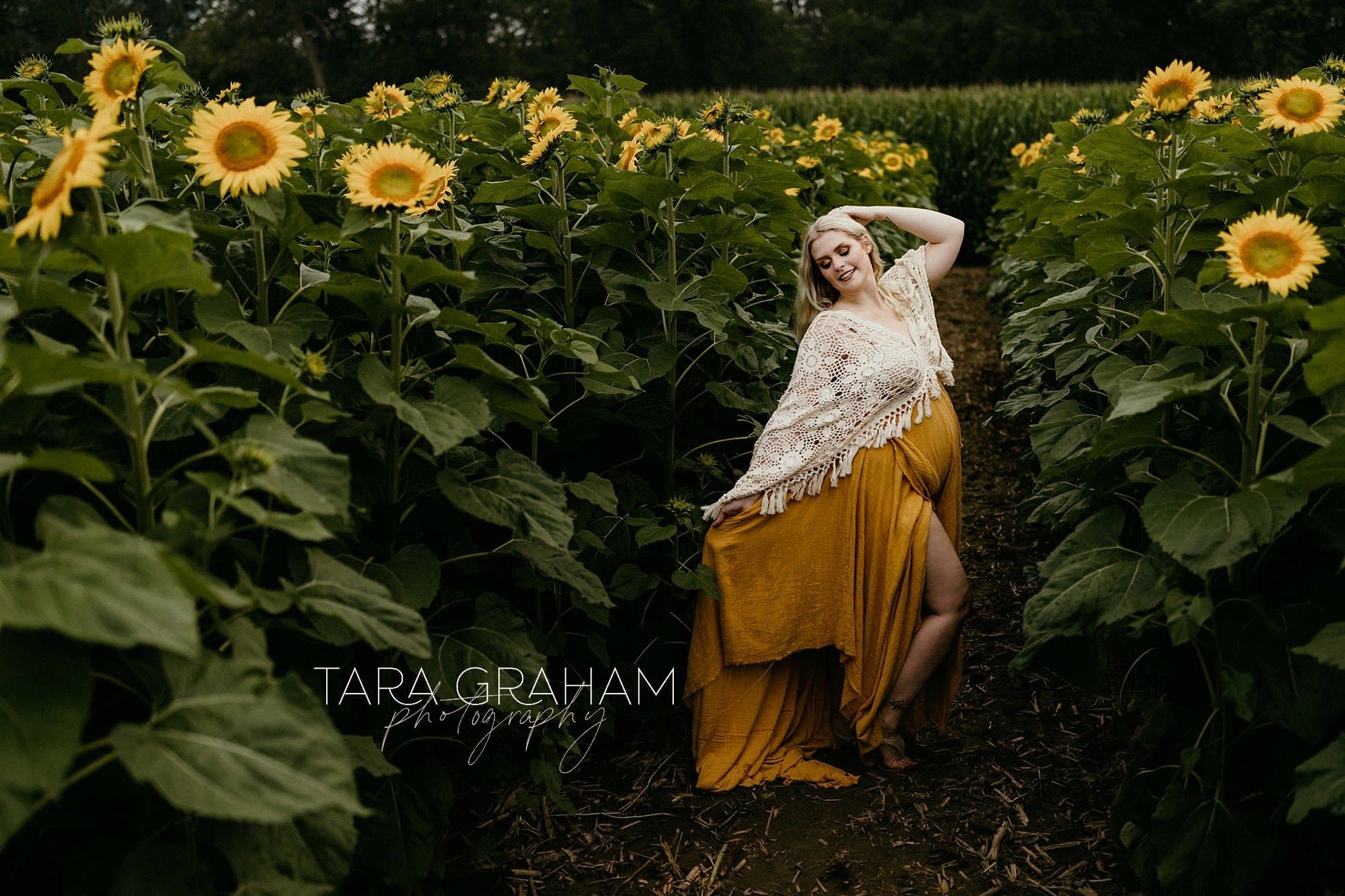 Crochet Cotton Boho Ginger Yellow Gown - 