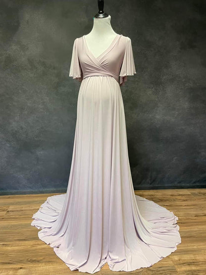 Thistle Pink Everly Gown - maternity photoshoot dress