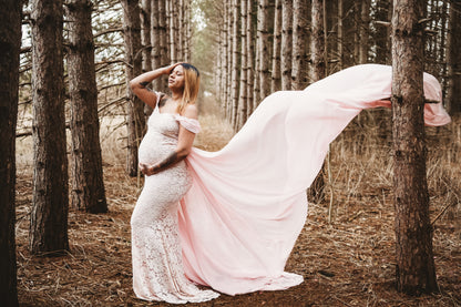 Dusty Pink Papoula Gown - maternity photoshoot dress