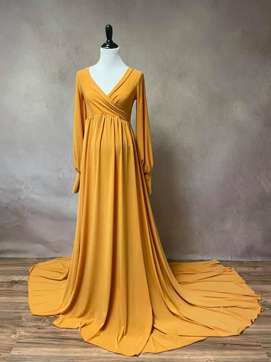 Gold Clara Gown - Maternity Gown