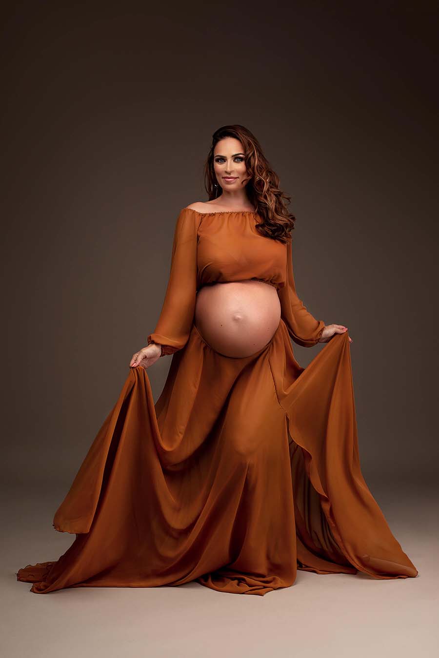 Malti Set Cognac - maternity photoshoot dress